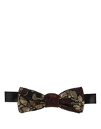 Multicolor Floral Jacquard Adjustable Neck Papillon Bow Tie