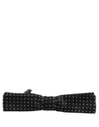 Black White Polka Dot Adjustable Neck Papillon Bow Tie