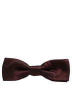Men Brown 100% Silk Adjustable Neck Papillon Bow Tie