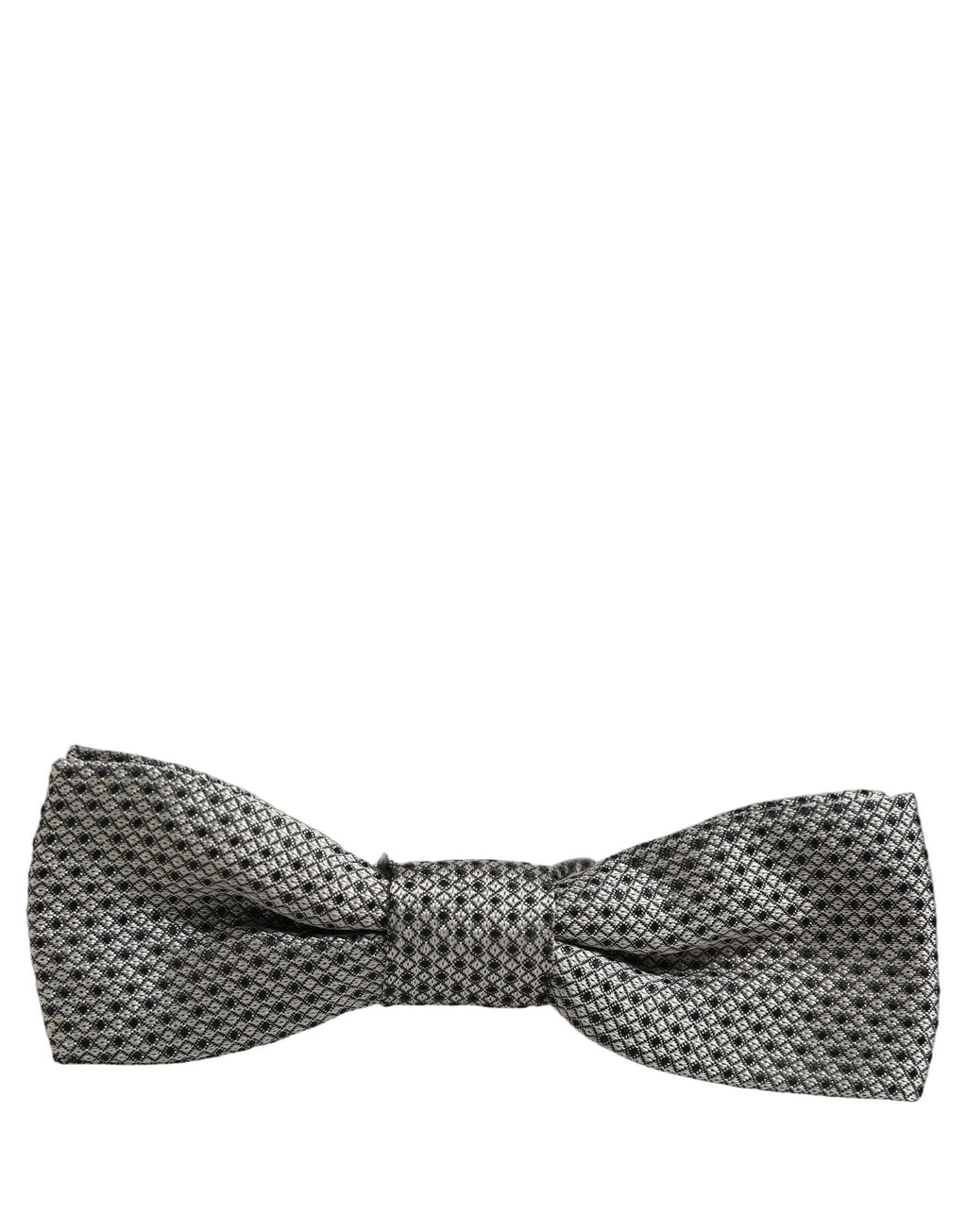 Men Gray Silk Patterned Adjustable Neck Papillon Bow Tie