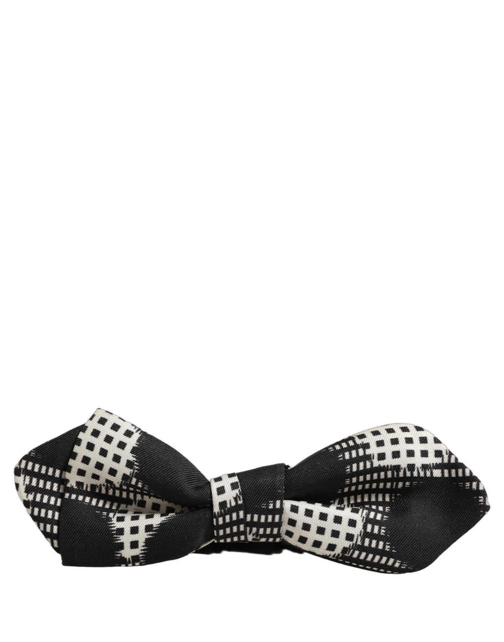 Black White Checkered Adjustable Neck Papillon Bow Tie