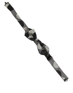 Black White Checkered Adjustable Neck Papillon Bow Tie