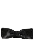 Black White Polka Dot Adjustable Neck Papillon Bow Tie