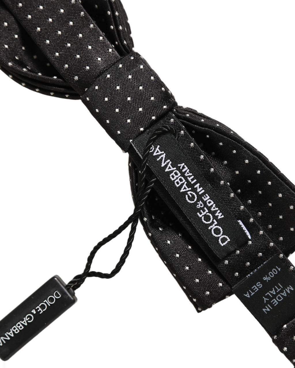 Black White Polka Dot Adjustable Neck Papillon Bow Tie
