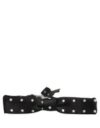 Black White Polka Dot Adjustable Neck Papillon Bow Tie