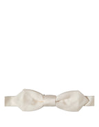 Men White 100% Silk Adjustable Neck Papillon Bow Tie