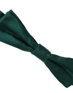 Men Green 100% Silk Adjustable Neck Papillon Bow Tie
