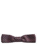 Blue Burgundy Woven Adjustable Neck Papillon Bow Tie