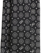 Men Black DG Logo 100% Silk Adjustable Tied Necktie Tie