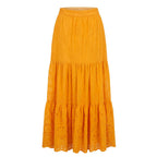 Orange Polyester Women's Skirt