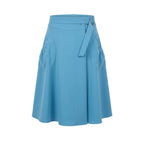 Blue Polyester Women Skirt