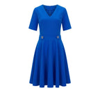 Blue Poliestere Women Dress