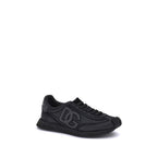 Black Fabric Athletic Sneakers