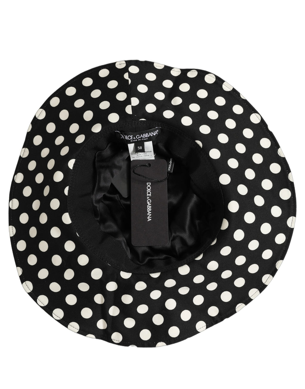 Black White Polka Dot Cotton Bucket Capello Hat