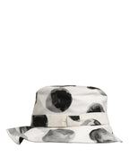 White Cotton Big Polka Dot Pattern Bucket Hat