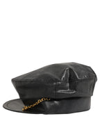 Black Cotton Gold DG Chain Baker Boy Capello Hat