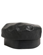 Black Cotton Gold DG Chain Baker Boy Capello Hat