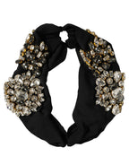 Black Silk Crystal Embellishment One Size Headband
