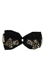 Black Silk Crystal Embellishment One Size Headband