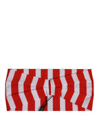 Red White Stripes Nylon Head Wrap One Size Headband