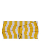Yellow White Stripes Nylon Head Wrap One Size Headband