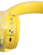 Yellow Vibrant Lemon Leather Headset Headphones