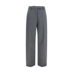 Gray Polyester Dress Pants