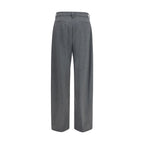 Gray Polyester Dress Pants