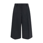 Black Polyester Casual Pants