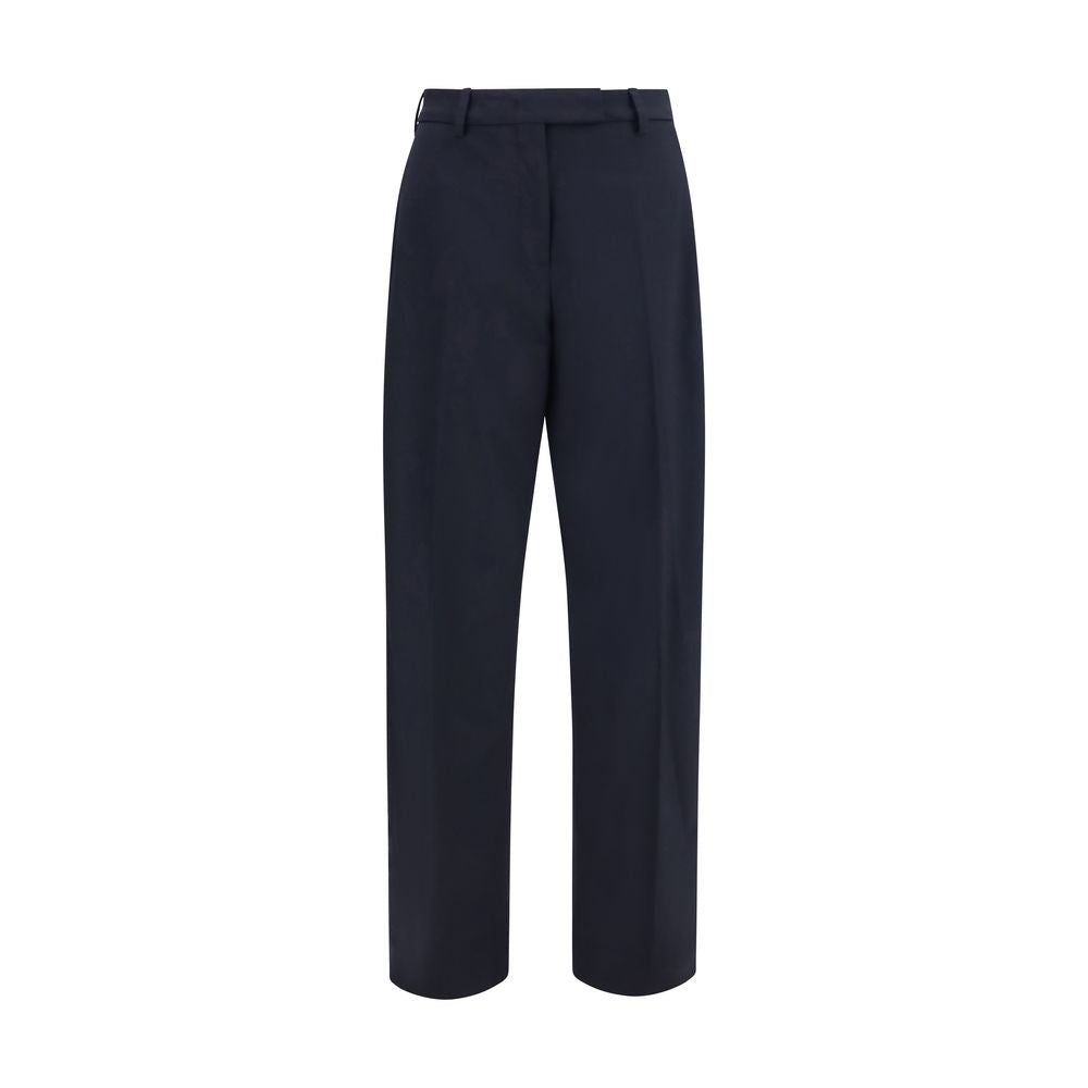 Blue Polyester Dress Pants