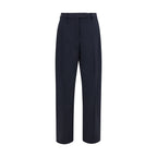 Blue Polyester Dress Pants