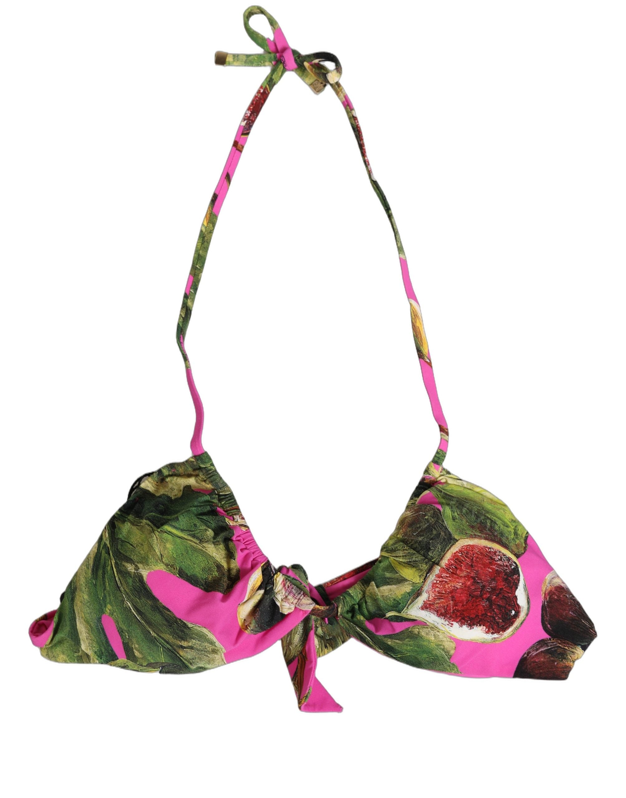 Fuchsia Pink Fig Print Beachwear Bikini Top