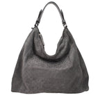 Gray Leather Shoulder Bag