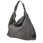 Gray Leather Shoulder Bag
