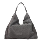 Gray Leather Shoulder Bag