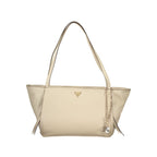Beige Polyurethane Women's Bag