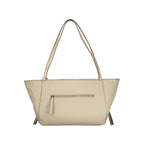 Beige Polyurethane Women's Bag