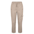 Beige Lyocell Women Pants