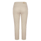 Beige Cotton Women Pants