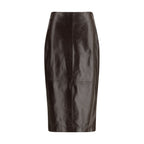 Brown Leather Long Skirt