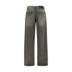Gray Cotton Relaxed Fit Jeans