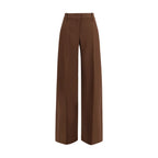 Brown Viscose Flared Pants