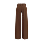 Brown Viscose Flared Pants