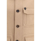 Beige Cashmere Leather Jacket