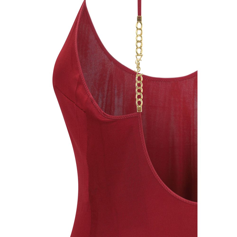 Bordeaux Viscose Casual Dress