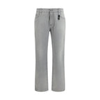 Gray Cotton Boyfriend Jeans