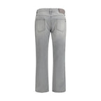 Gray Cotton Boyfriend Jeans