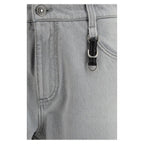Gray Cotton Boyfriend Jeans