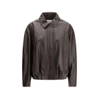 Brown Leather Bomber
