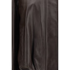 Brown Leather Bomber